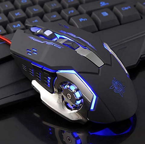 Gaming Mouse, USB Wired High Quality Gaming Mice, with 3200 DPI Precision, 4 Colors LED Breathing Light, Professional Gaming Chip, 6 Buttons for Laptop/PC/MacBook/Computer