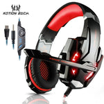 KOTION EACH Gaming Headset Casque Deep Bass Stereo Game Headphone with Microphone LED Light for PS4 Phone Laptop PC Gamer